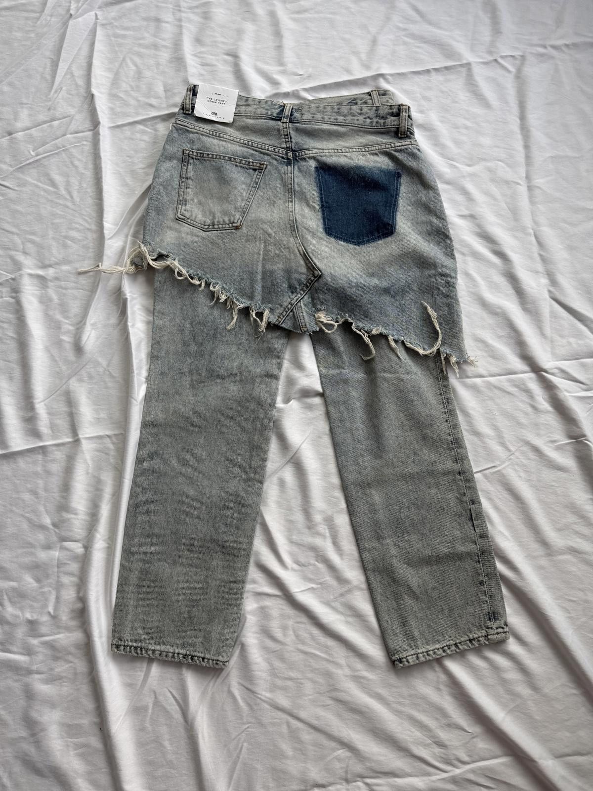 Zara NWT ZARA The Layered Jeans – Light Wash – Size 0 Size 25" / US 0 / IT 36 - 3 Thumbnail