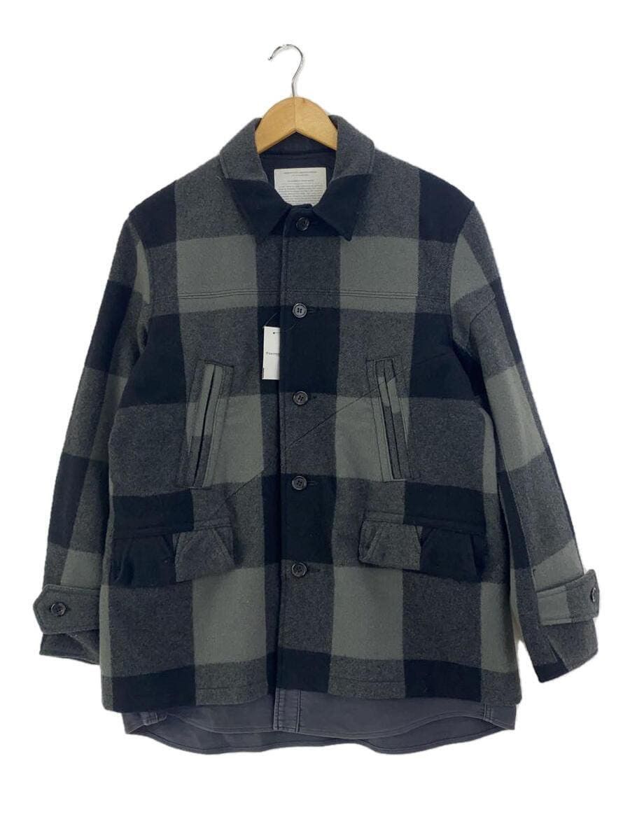 image of Undercover Aw10 Avakareta Life Checkered Wool Jacket in Grey, Men's (Size Small)