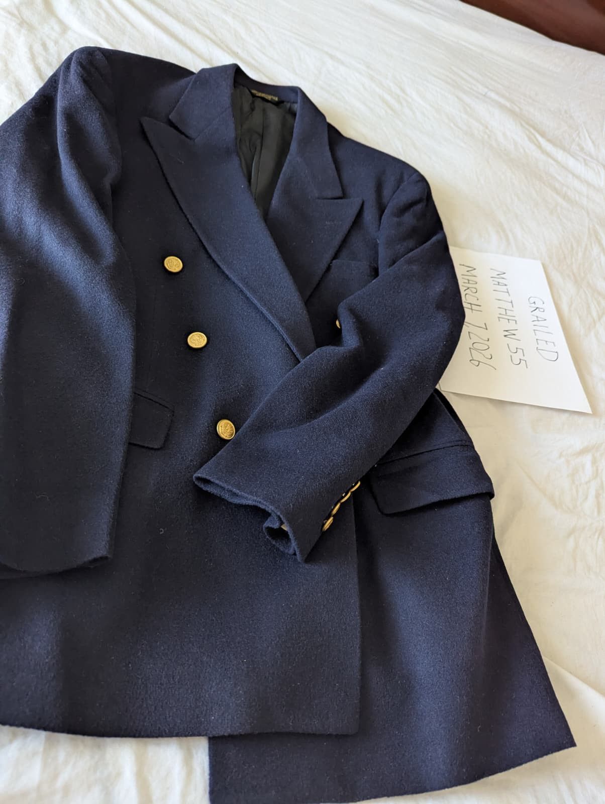 Other Vintage Naval Coat Bespoke Couture,Camel Hair Size 44L - 1 Thumbnail
