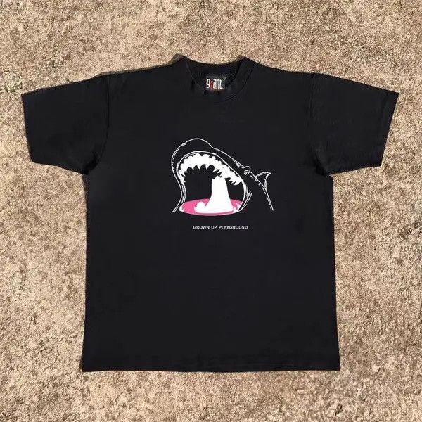 Japanese Brand Black Loose Big Mouth Print Short Sleeve T-Shirt Size US L / EU 52-54 / 3 - 6 Thumbnail