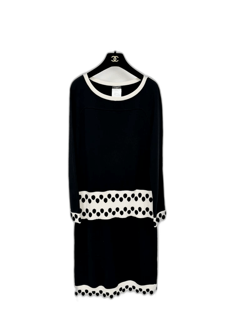 Chanel Chanel Black and White Polka Dot Dress -2505 Size M / US 6-8 / IT 42-44 - 1 Thumbnail