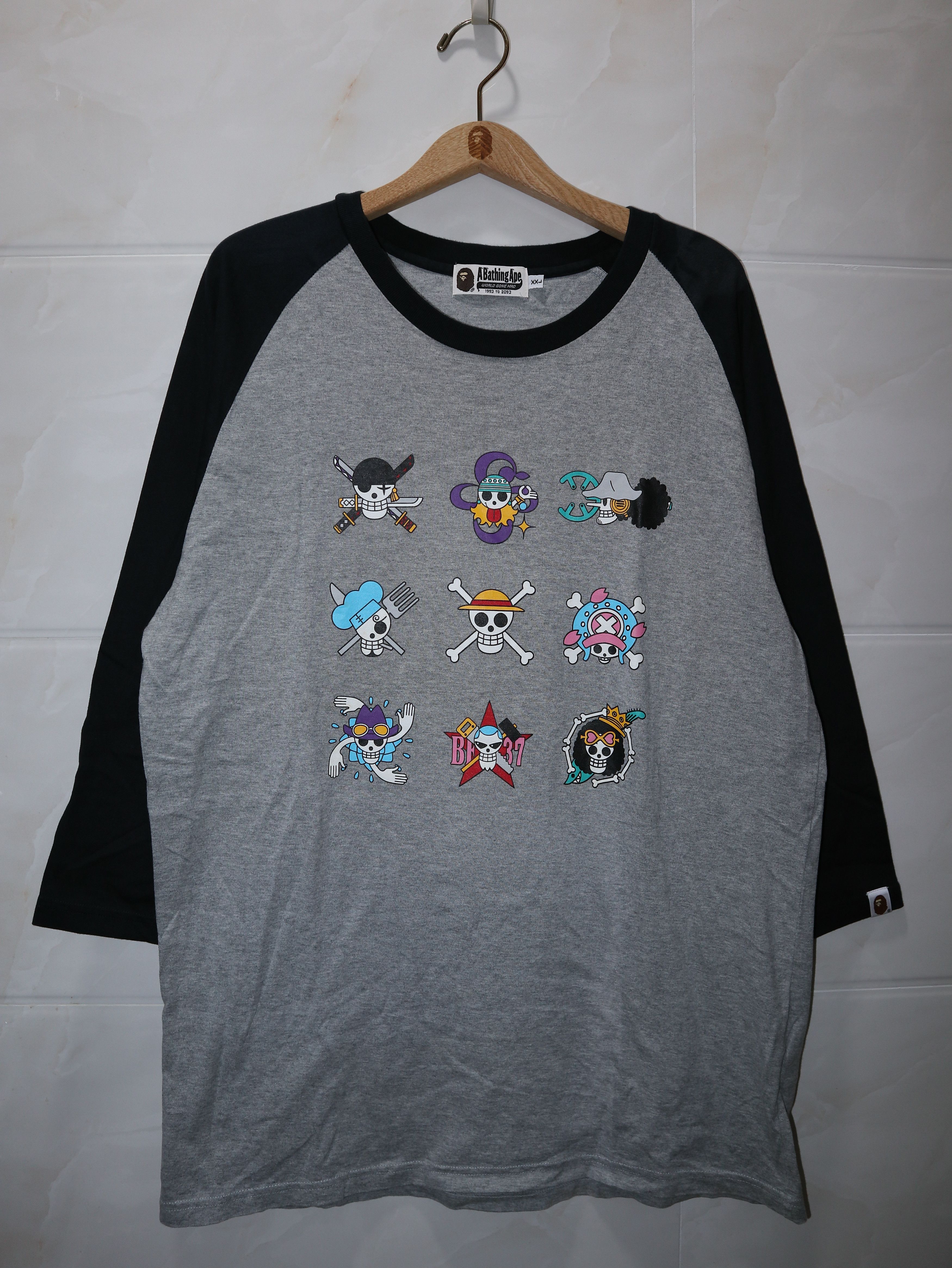 Bape × One Piece Bape x One Piece Flag Mark 3/4 Sleeve Tee Size US XXL / EU 58 / 5 - 1 Thumbnail