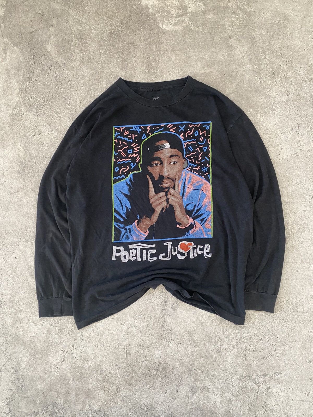 Rap Tees POETIC JUSTICE TUPAC SHAKUR LONGSLEVE Size US L / EU 52-54 / 3 - 1 Thumbnail