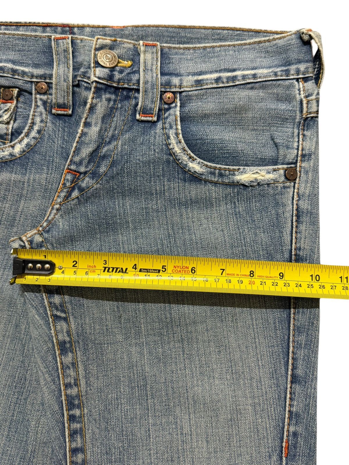 True Religion Vintage 90s True Religion Light Blue Faded Spiral Leg Flared Size US 29 - 10 Thumbnail