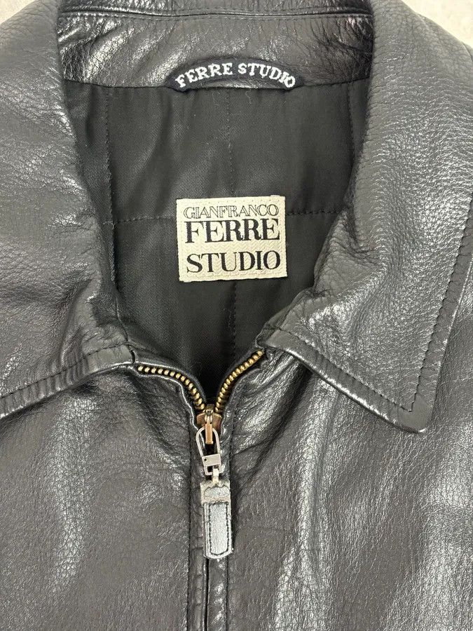 Gianfranco Ferre 1990s Gianfranco Ferré Calfskin Leather Black Jacket Size US M / EU 48-50 / 2 - 9 Thumbnail