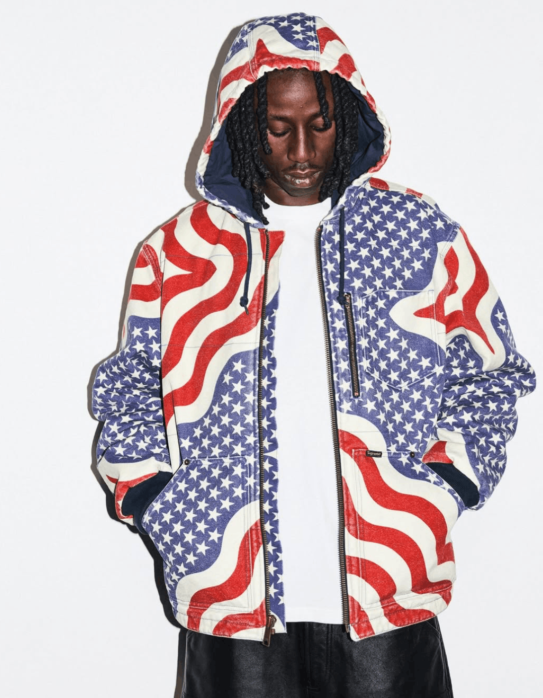 Supreme Supreme Flag Quilted Hooded Work Jacket Size US M / EU 48-50 / 2 - 4 Thumbnail