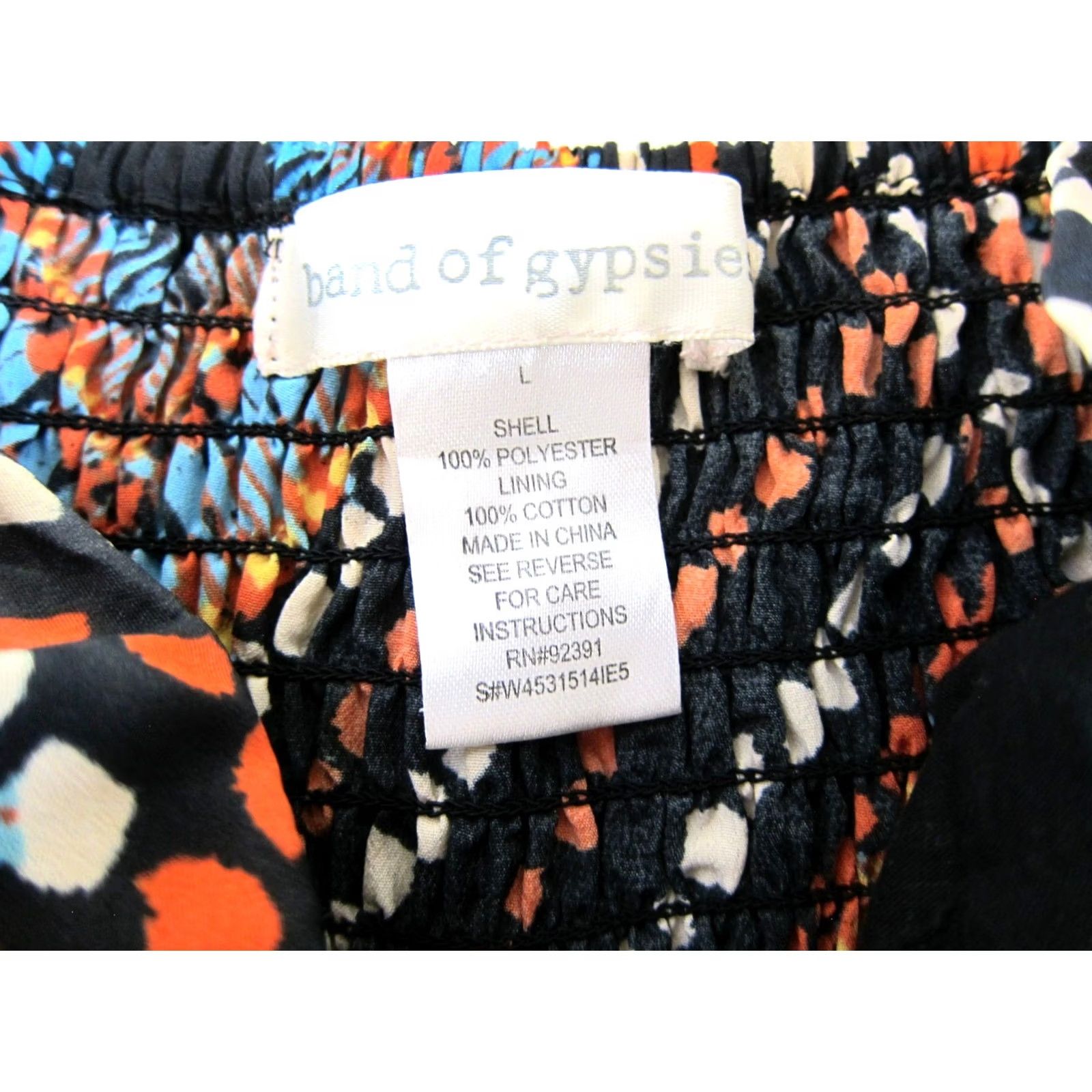 Vintage Band Of Gypsies Blue Orange White Abstract Strapless Halter Maxi Dress L Size L / US 10 / IT 46 - 3 Thumbnail