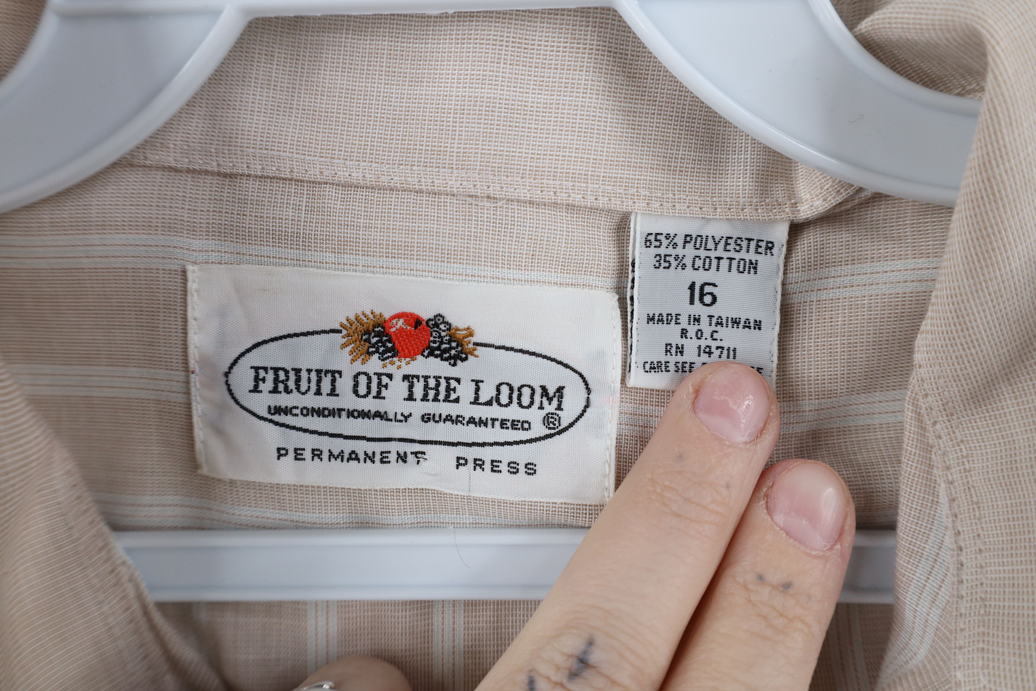Fruit Of The Loom Deadstock Vintage 60s 70s Fruit of the Loom Button Shirt Size US M / EU 48-50 / 2 - 9 Thumbnail