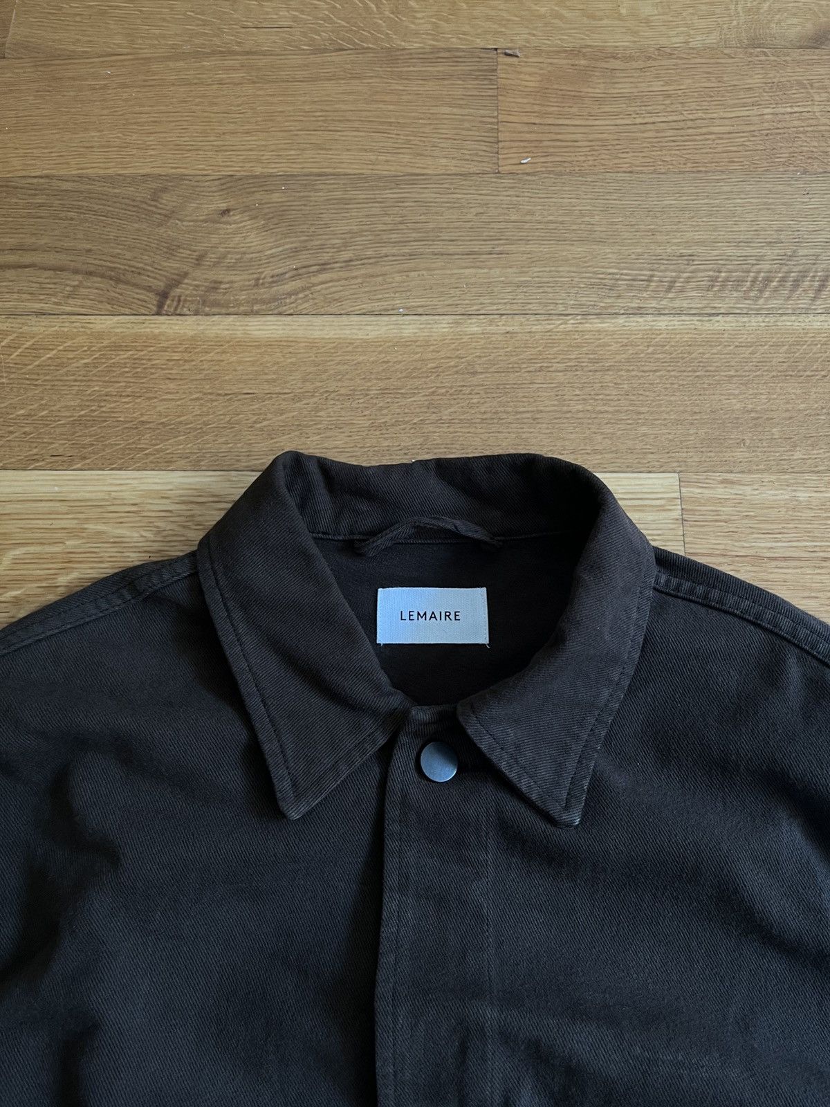 Lemaire Espresso Brown Trucker Jacket in Twill Cotton Size US XL / EU 56 / 4 - 2 Thumbnail