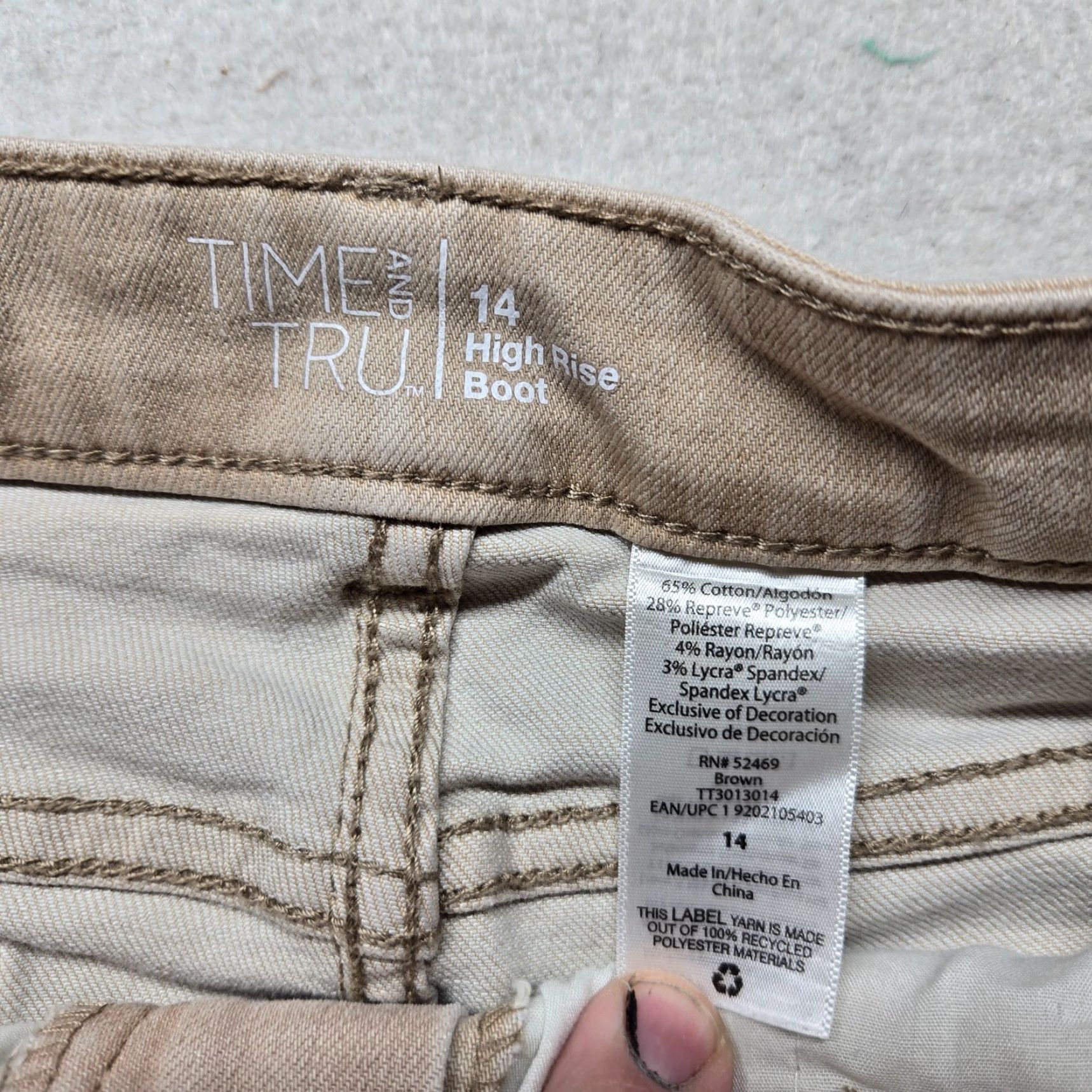 Vintage Time and Tru Jeans Boot Cut Brown Tan High Rise Adult Women's Size 14 Pant Pants Regular Bootcut Brown Time and Tru Womens 14 Size 36" / US 14 / IT 50 - 3 Thumbnail