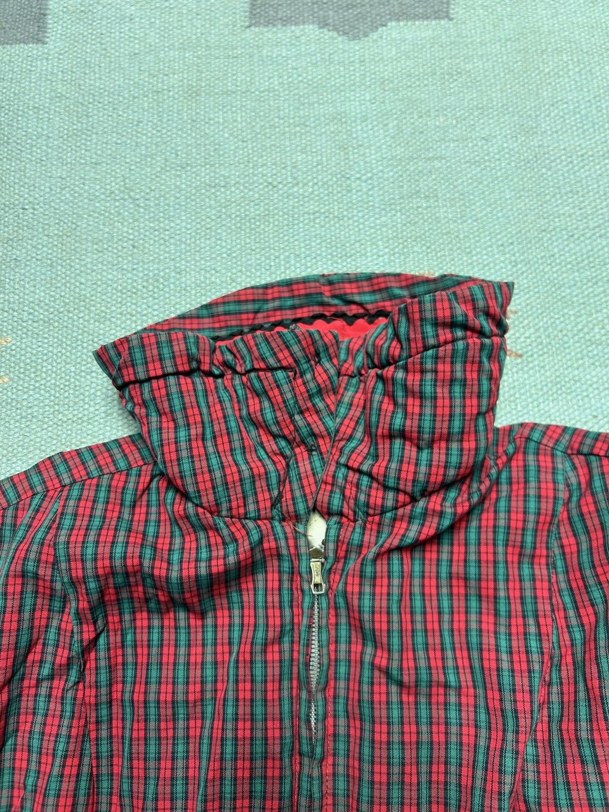 Vintage 50s quilt lined jacket crown zip 3 pocket cotton plaid S/M? Size US M / EU 48-50 / 2 - 11 Thumbnail