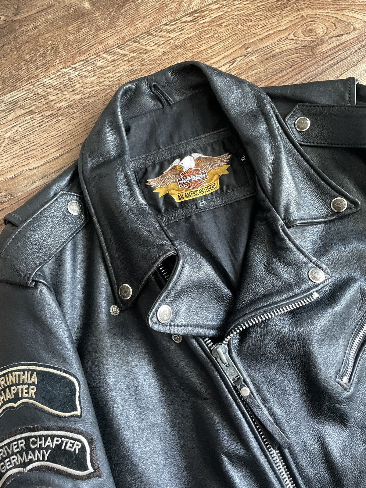 Harley Davidson × Vintage CRAZY HARLEY DAVIDSON LEATHER JACKET Size US XL / EU 56 / 4 - 4 Thumbnail