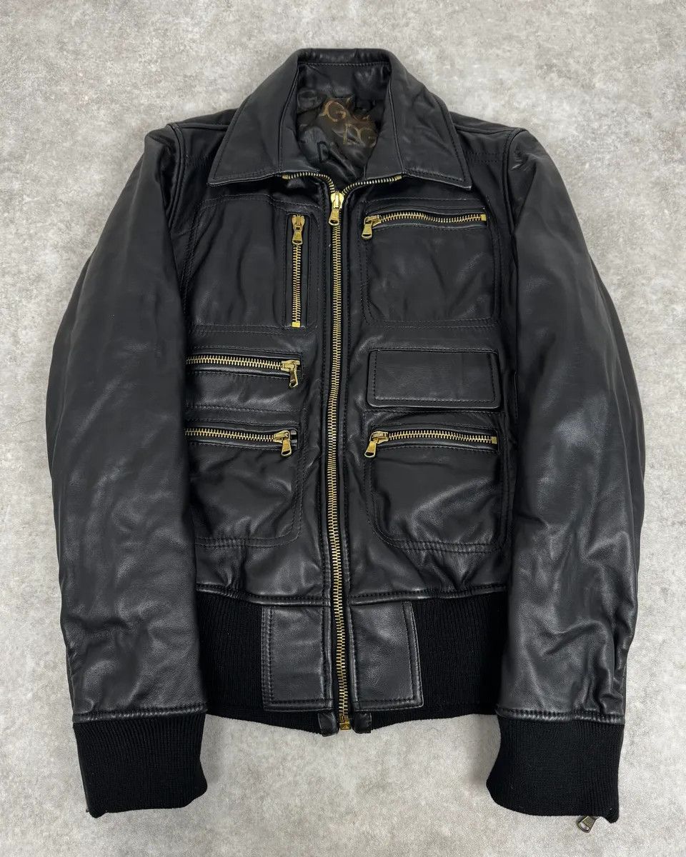 Dolce & Gabbana 2000s Dolce & Gabbana Multi-Zip Black Leather Jacket Size US M / EU 48-50 / 2 - 1 Thumbnail