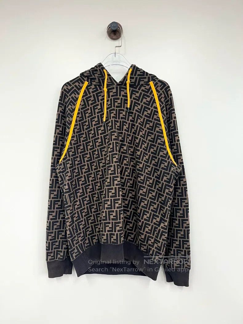Fendi Fendi Brown Double F Monogram Logo Hooded Sweatshirt Size US M / EU 48-50 / 2 - 1 Thumbnail