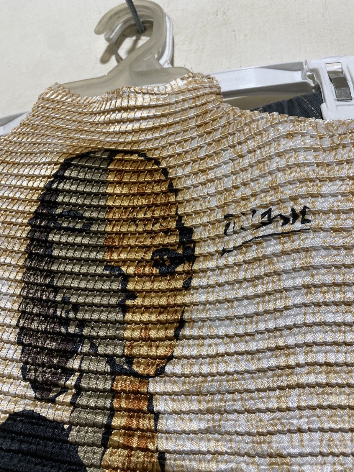 Paloma Picasso Vintage Picasso Crimped Print Blouse Top Pleated Size S / US 4 / IT 40 - 3 Thumbnail