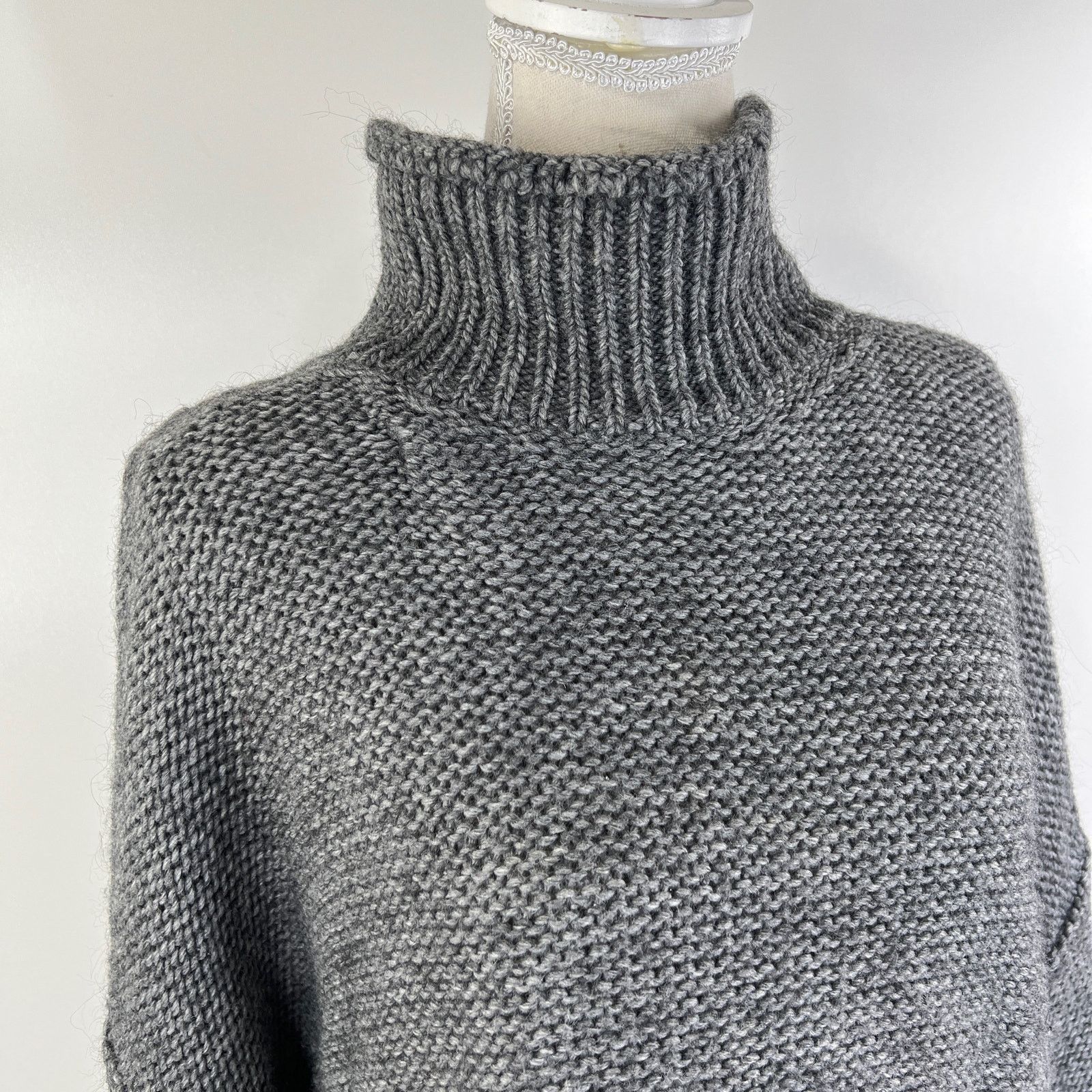 Anthropologie Anthropologie Lottie Sweater Grey Turtleneck Chunky Knit Size XL / US 12-14 / IT 48-50 - 4 Thumbnail