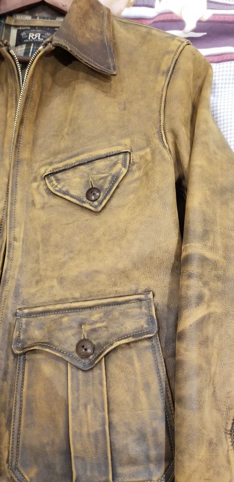 RRL Ralph Lauren RRL Ralph Lauren Newspaper boy's leather jacket, worn leat Size US S / EU 44-46 / 1 - 3 Thumbnail