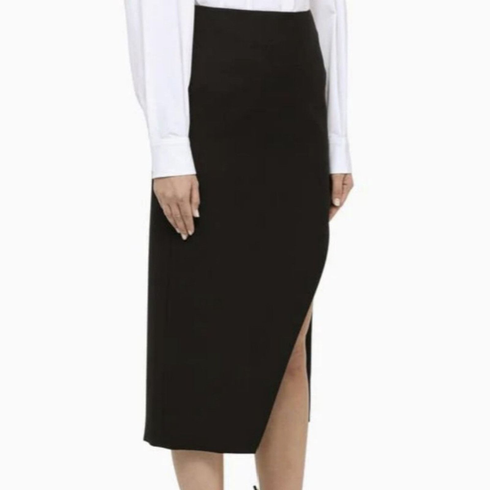 Alexander McQueen Alexander McQueen Wool Mohair slit asymmetric hem skirt 42 6 Size 28" / US 6 / IT 42 - 3 Thumbnail