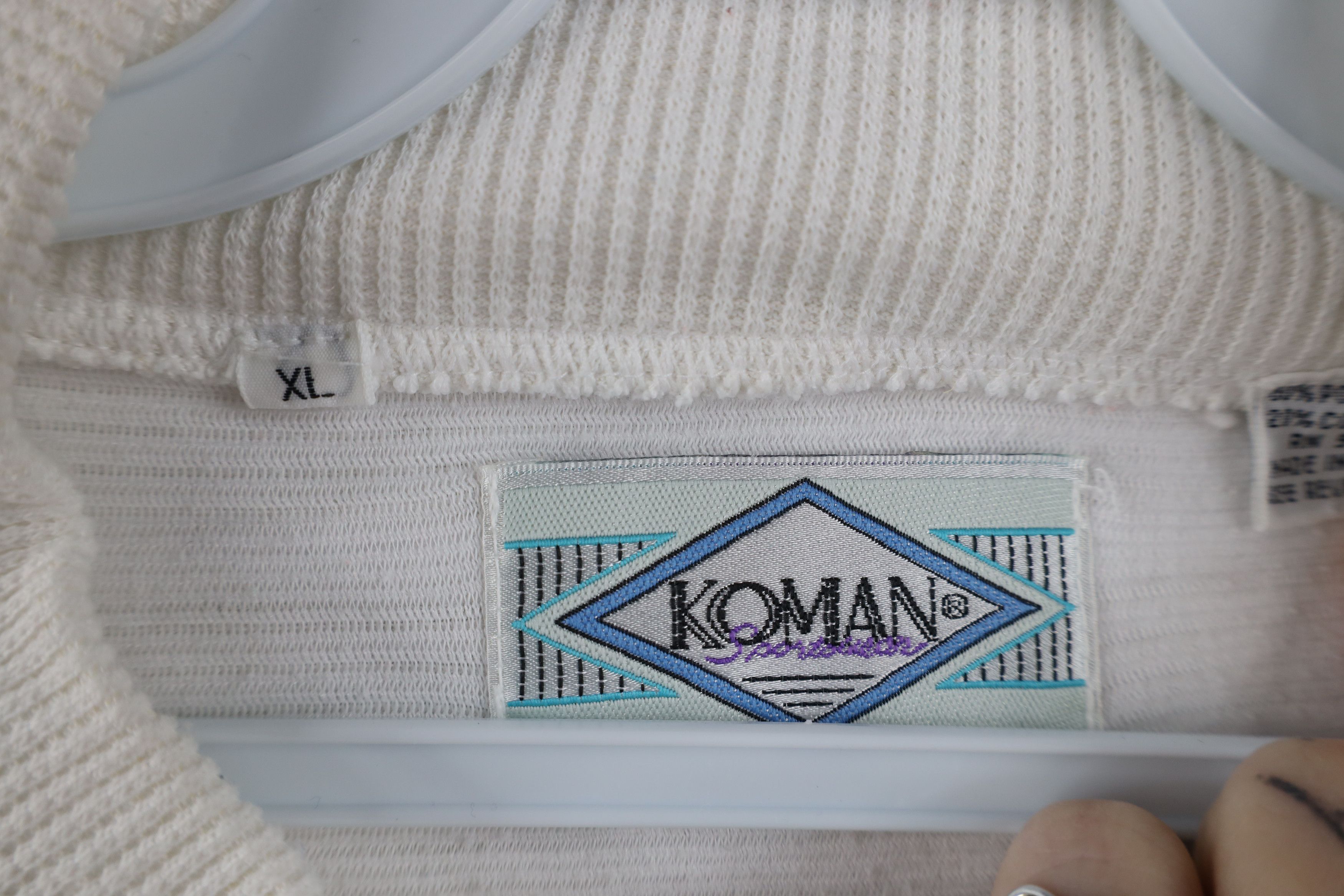 Vintage Vintage 90s Streetwear Ribbed Mock Neck Sweatshirt White Size US XL / EU 56 / 4 - 7 Thumbnail