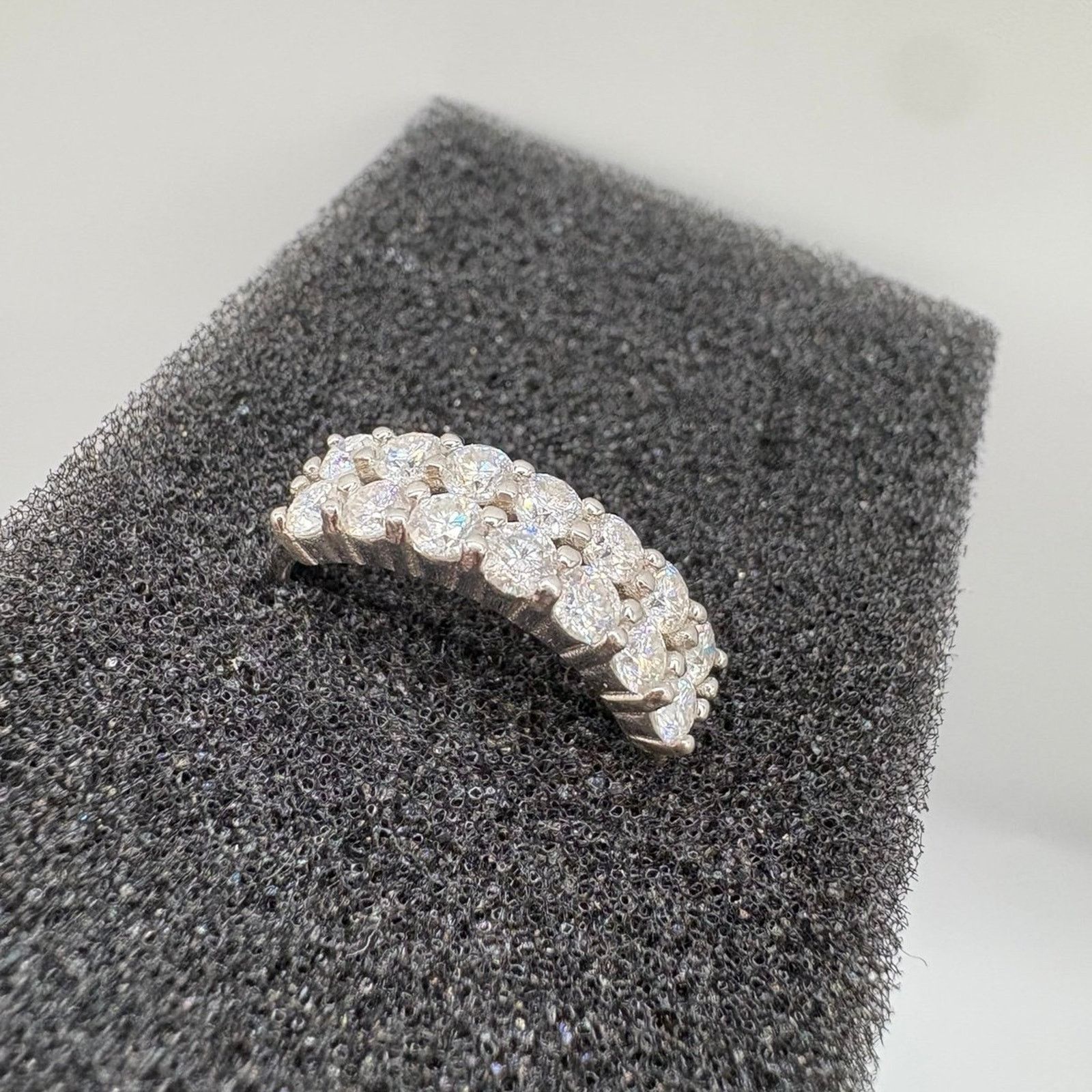 Handmade 1.2ct Moissanite Double Row Band - S925 WG Plated size 7.5 Size ONE SIZE - 4 Thumbnail