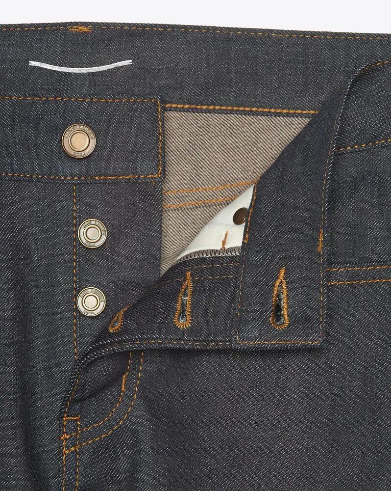 Saint Laurent Paris o1b1hav111224 Slim Fit Jeans in Raw Denim in Indigo Size 29" - 3 Thumbnail