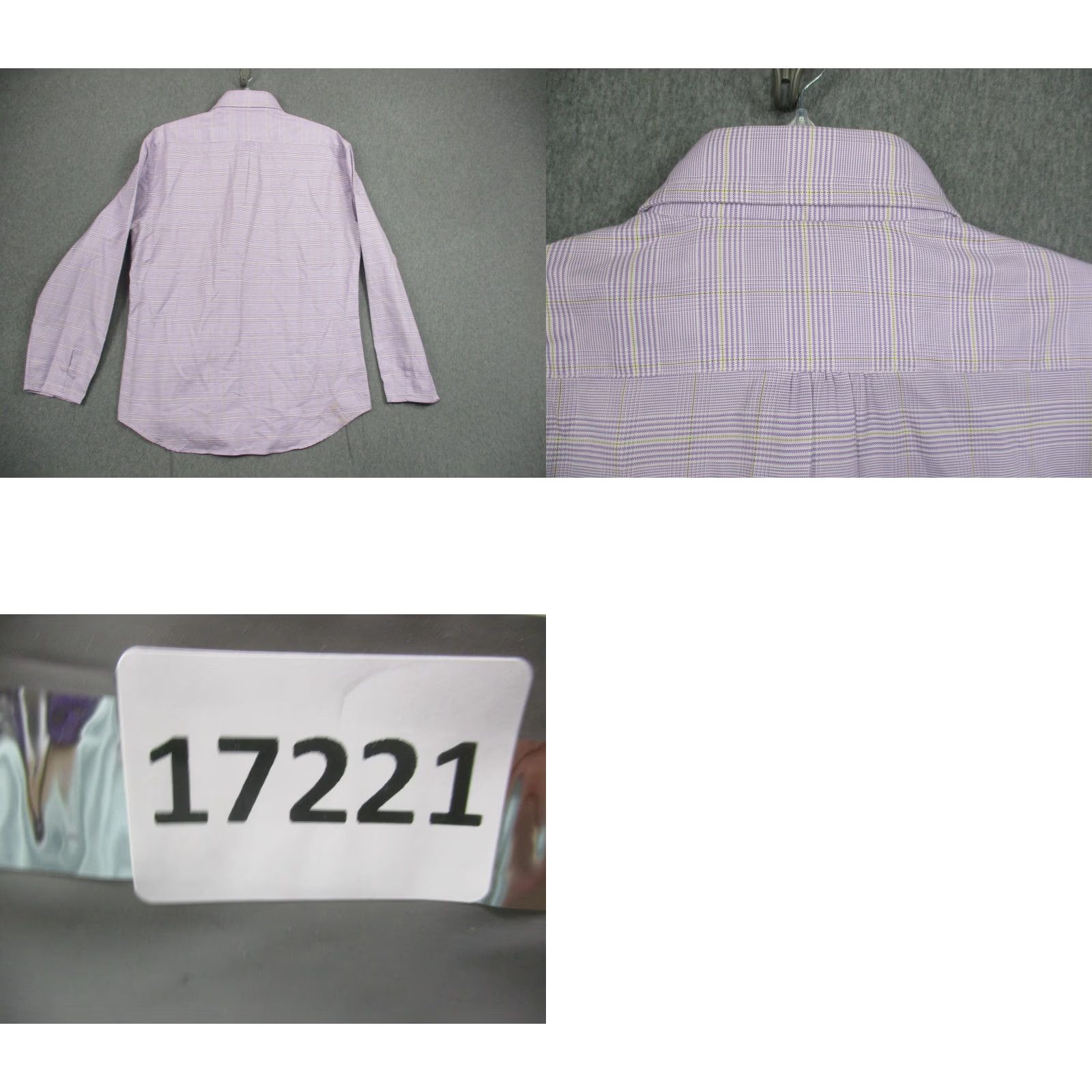 Joseph IGN Joseph Shirt Mens 16.5 42 Purple Plaid Button Down Long Sleeve Dress Formal Shirt Mens Size 48R - 8 Thumbnail