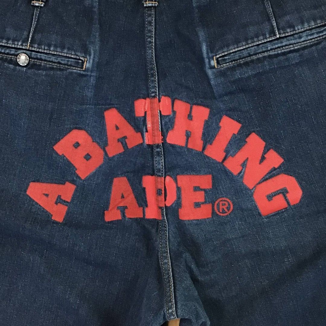 Bape BAPE LOGO Loose fit denim shorts a bathing ape ★size XL Size US 36 / EU 52 - 3 Thumbnail