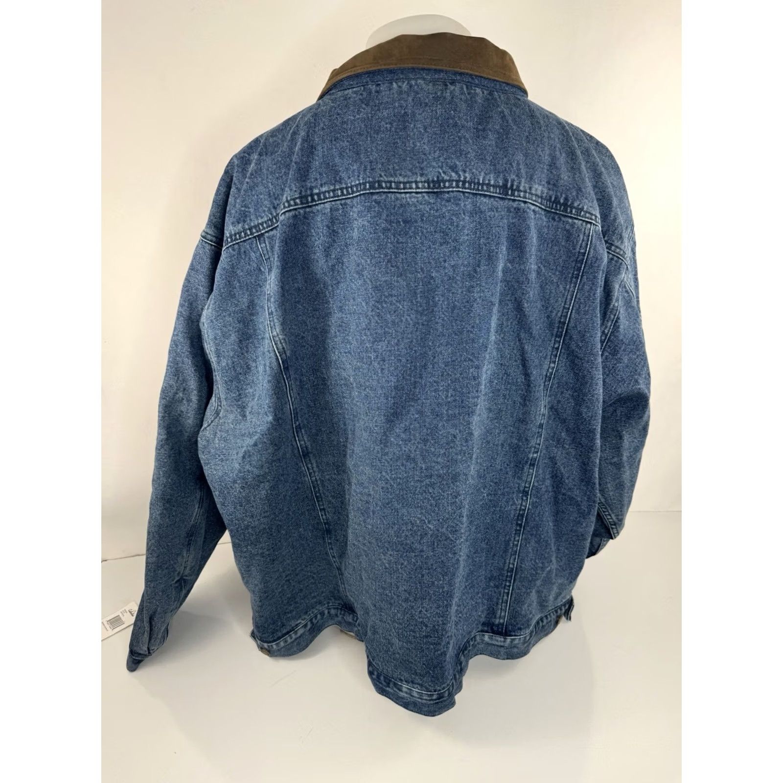 Vintage CABELA'S Jacket Denim 5XL Old Stock Vintage Leather Collar Ranch Cotton Blue Mens Size US XXL / EU 58 / 5 - 3 Thumbnail