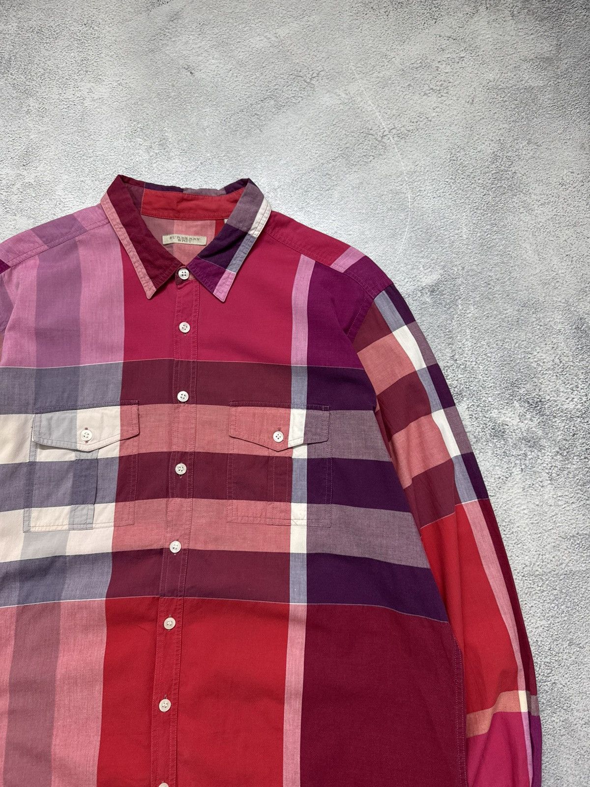 Burberry Vintage Y2k Luxury Burberry Brit Red Button-Up Shirt Size US XL / EU 56 / 4 - 1 Thumbnail