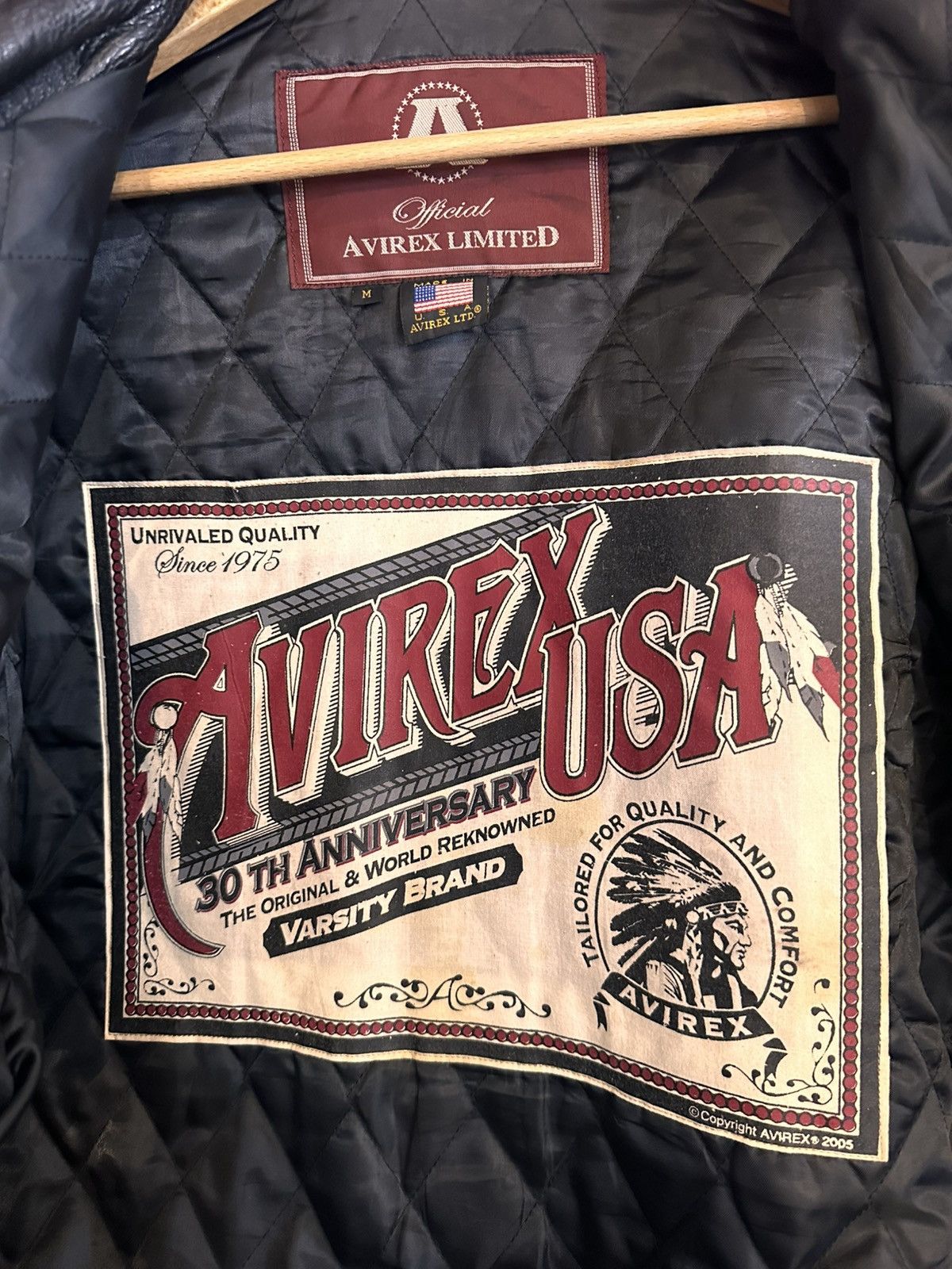 Avirex Avirex 30th Anniversary Leather Varsity Jacket black | Grailed