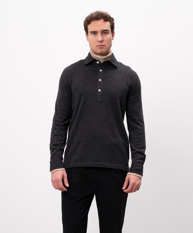 Brunello Cucinelli o1y0526 Cashmere Blend Sweater in Dark Gray Size US S / EU 44-46 / 1 - 3 Thumbnail