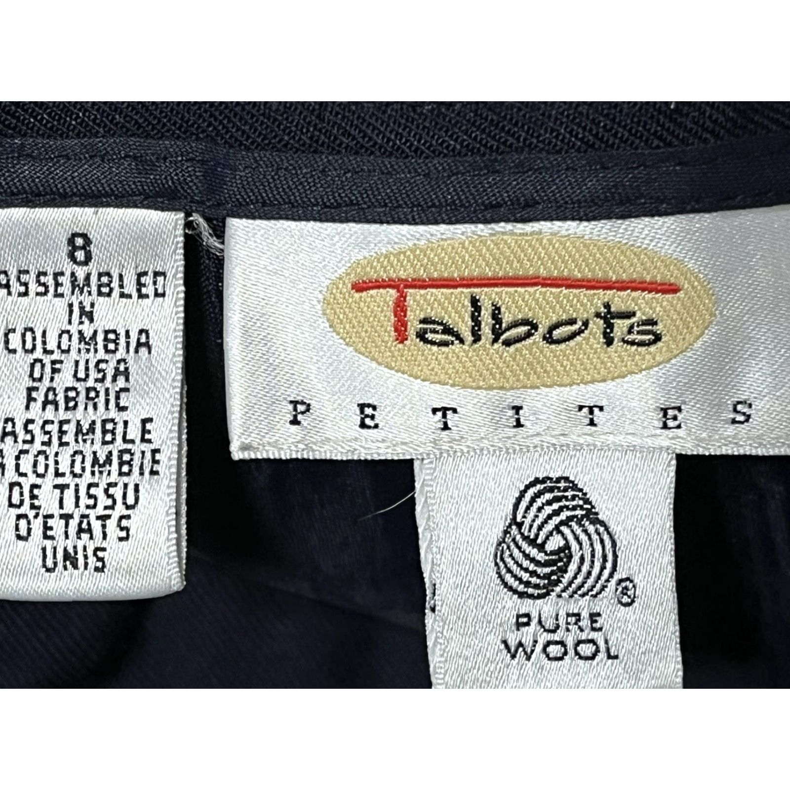 Talbots VINTAGE Talbots Dress Pants Navy 100% Worsted Wool Size 8P Petites Tapered VGUC Women 8P Pants Size 30" / US 8 / IT 44 - 5 Thumbnail