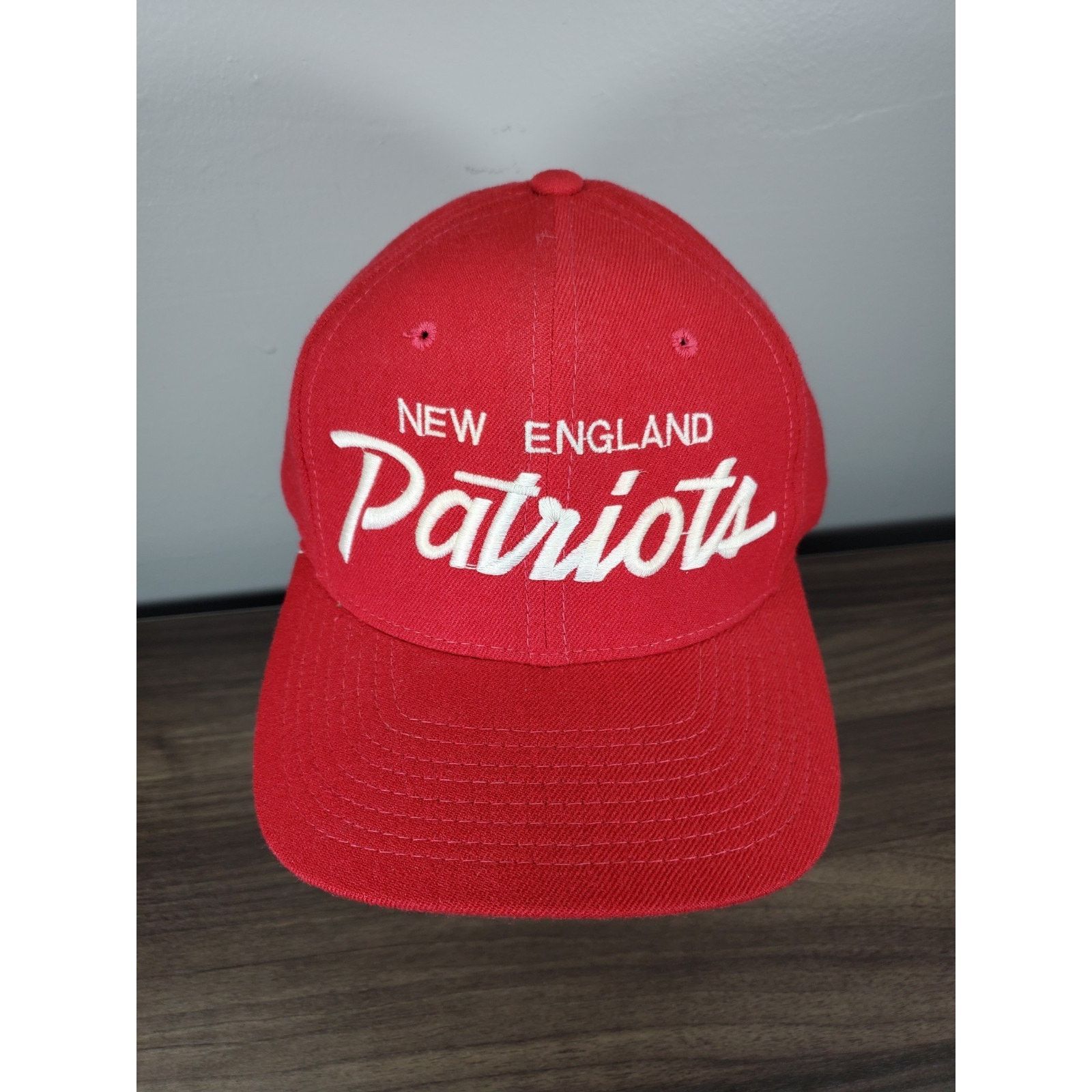 NFL × Sports Specialties × Vintage Vintage New England Patriots Script Hat Wool Snapback Cap Size ONE SIZE - 4 Thumbnail