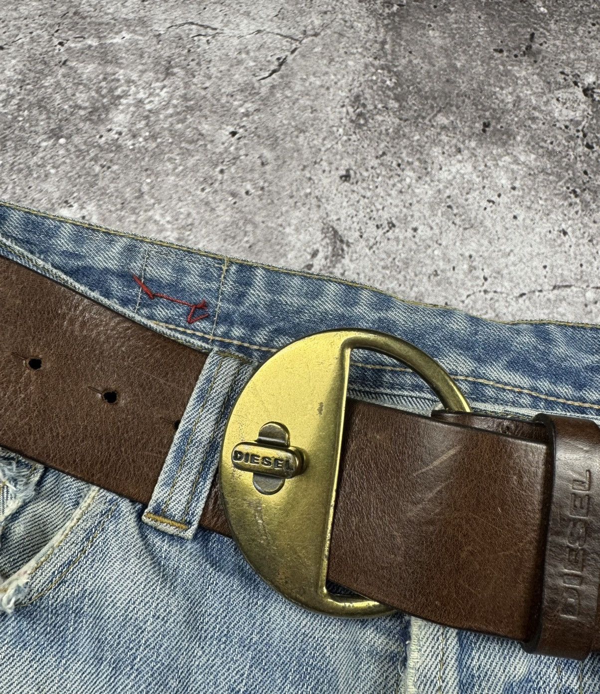 Diesel Vintage Diesel Y2K Archive Opium Brown Leather Belt Japan Size ONE SIZE - 7 Thumbnail