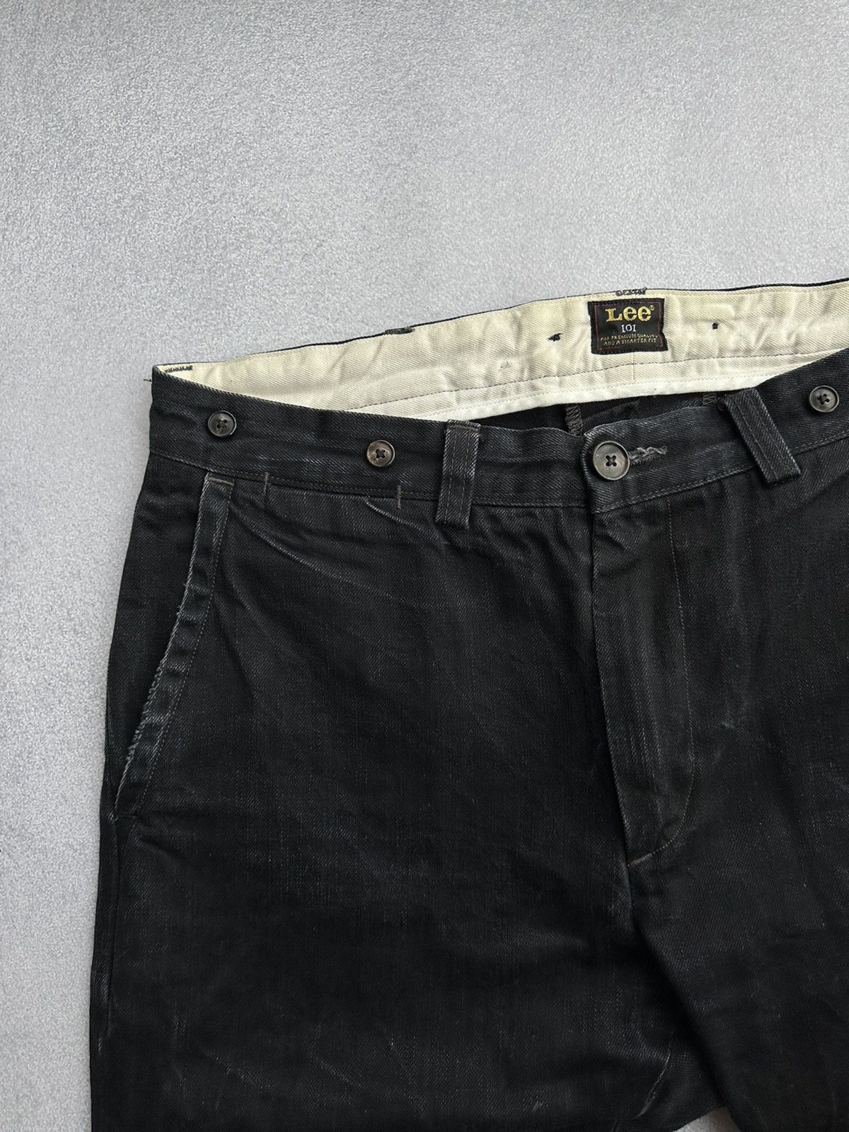 Lee × Vintage Vintage Lee 101 Rider Cowboy Black Heavy Jeans Size US 32 / EU 48 - 7 Thumbnail