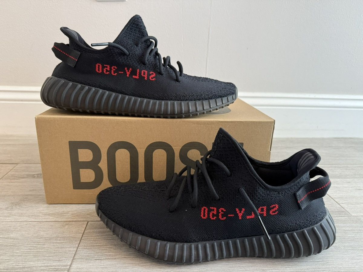 ADIDAS Yeezy Boost 350 V2 Bred CP9652 Core Black Red Size 12 - Main Image