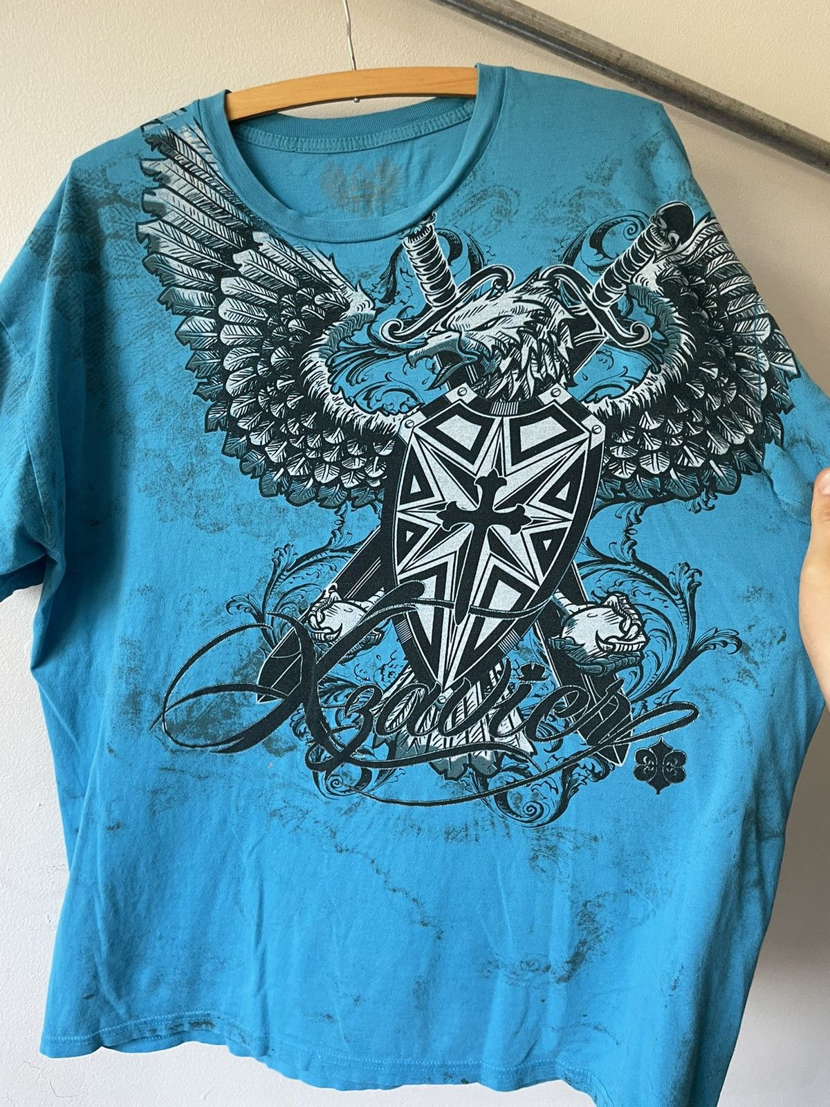 Vintage Vintage Y2K Xzavier Eagle Sword Shield tee Size US XL / EU 56 / 4 - 7 Thumbnail