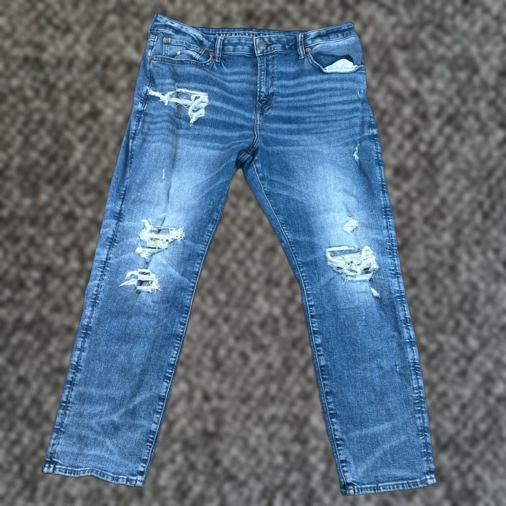 American Eagle Outfitters American Eagle Outfitters Jeans Men 36x30 Athletic Straight Denim Blue Medium Wash Size US 38 / EU 54 - 1 Thumbnail