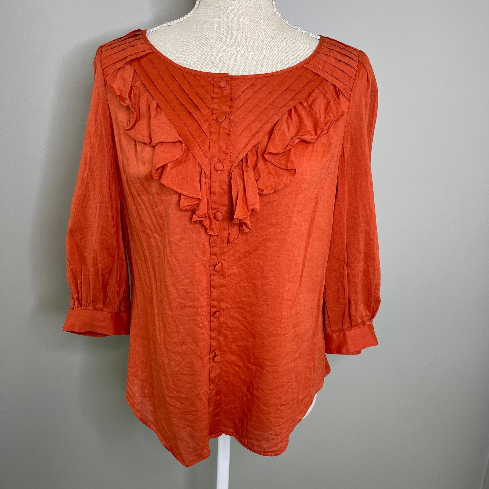 Anthropologie Maeve Anthropologie Nicoleta Ruffled Peasant Blouse, 4 Size S / US 4 / IT 40 - 2 Thumbnail