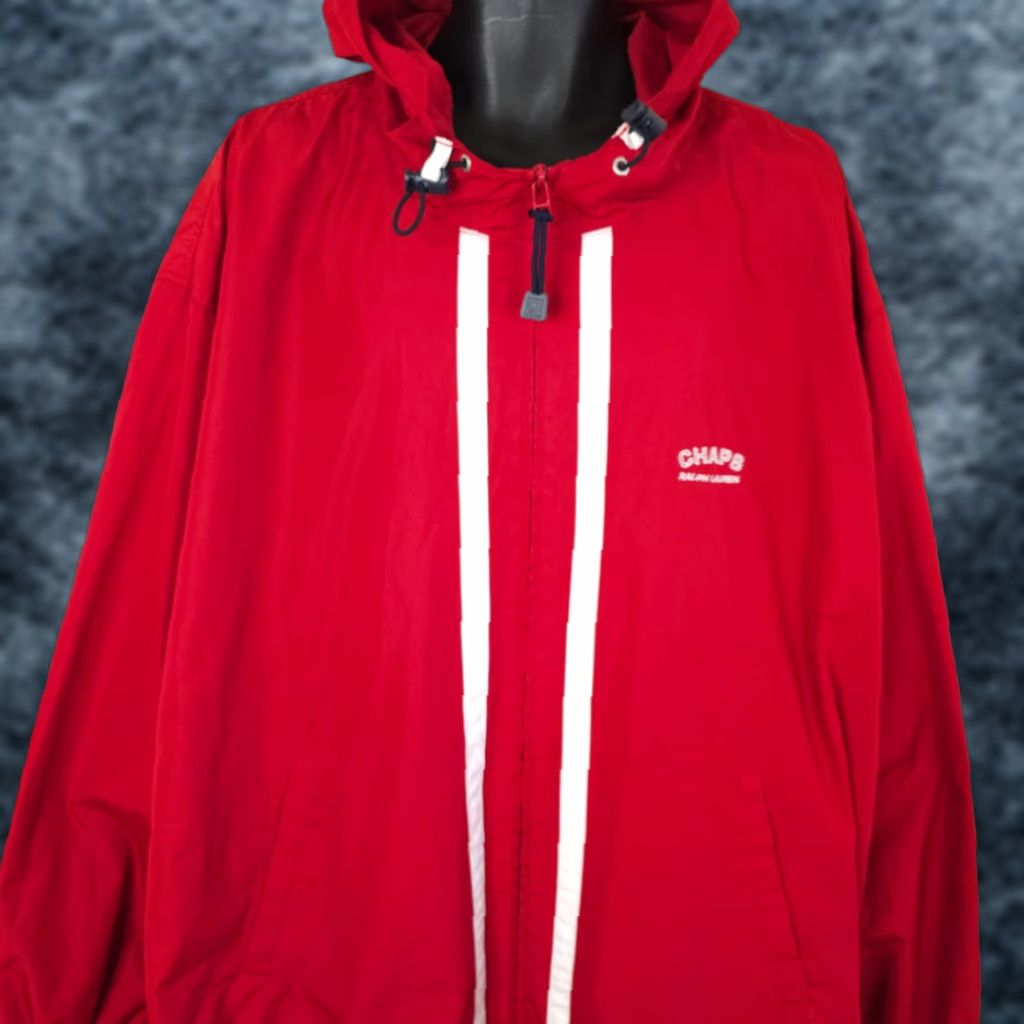 Chaps VINTAGE Chaps Ralph Lauren Jacket Mens 2XL Windbreaker Hooded Red 90s Streetwear Size US XXL / EU 58 / 5 - 1 Thumbnail