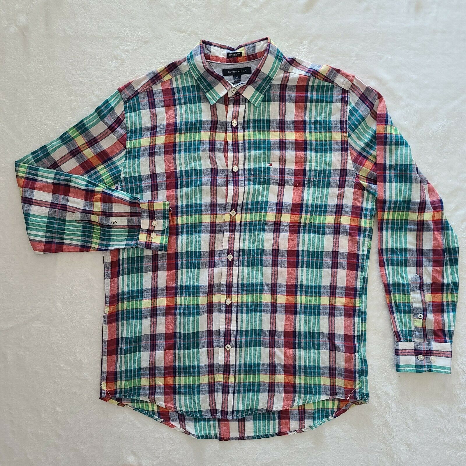 Tommy Hilfiger Tommy Hilfiger Plaid Long Sleeve Button Down Shirt Large Size US L / EU 52-54 / 3 - 1 Thumbnail