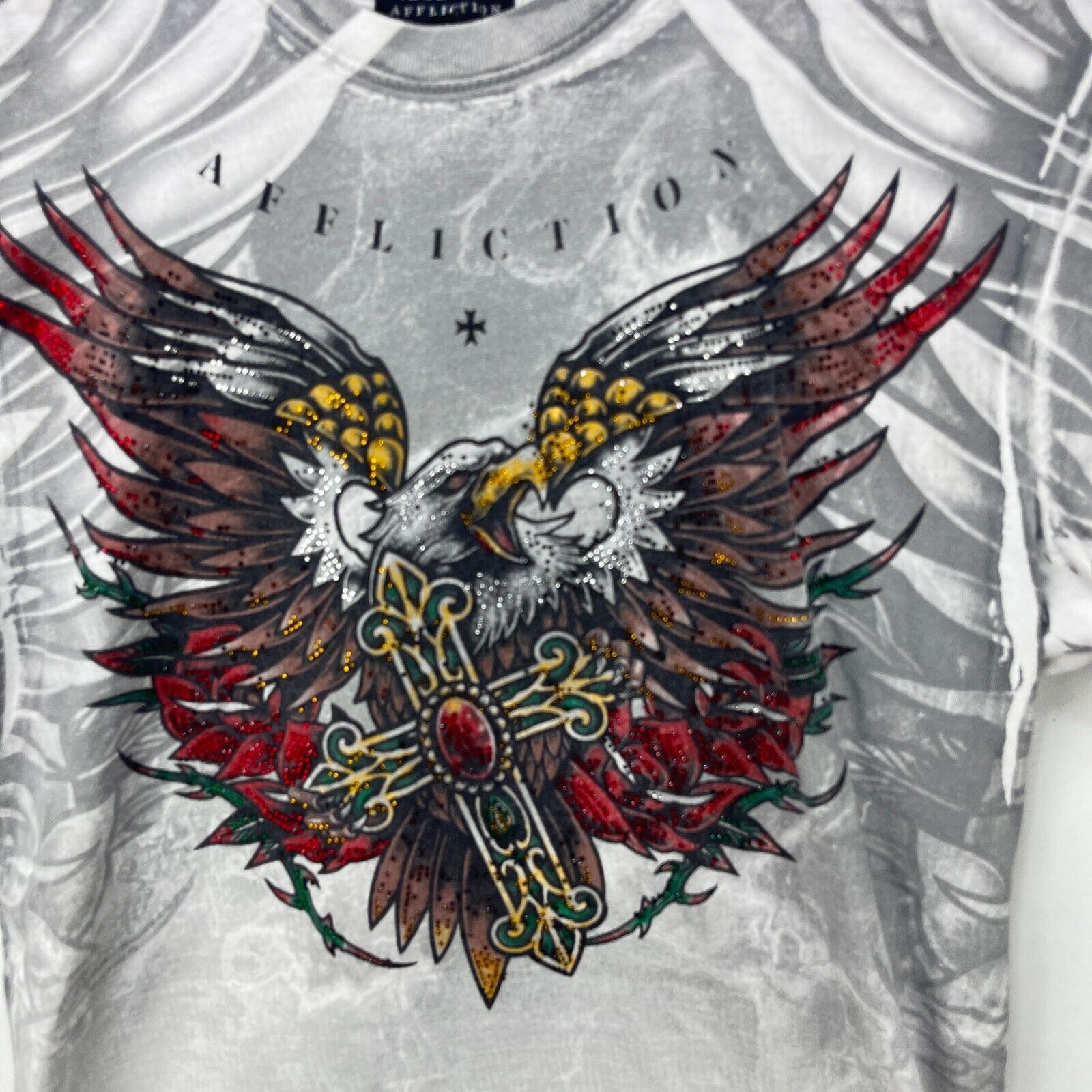 Affliction × Vintage Vintage Y2K Affliction Black Label Wings Eagle Jesse Medium Size US M / EU 48-50 / 2 - 3 Thumbnail