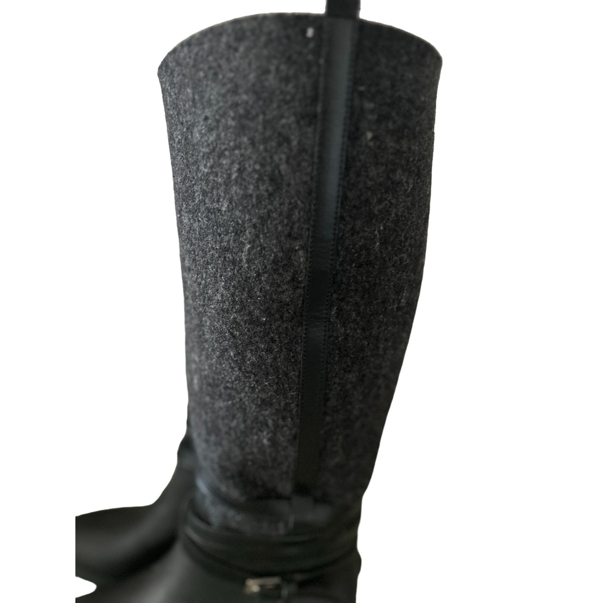 Salvatore Ferragamo Salvatore Ferragamo Cordelia Felt Grey/Black Riding/Rain Boo Size US 5 / IT 35 - 10 Thumbnail