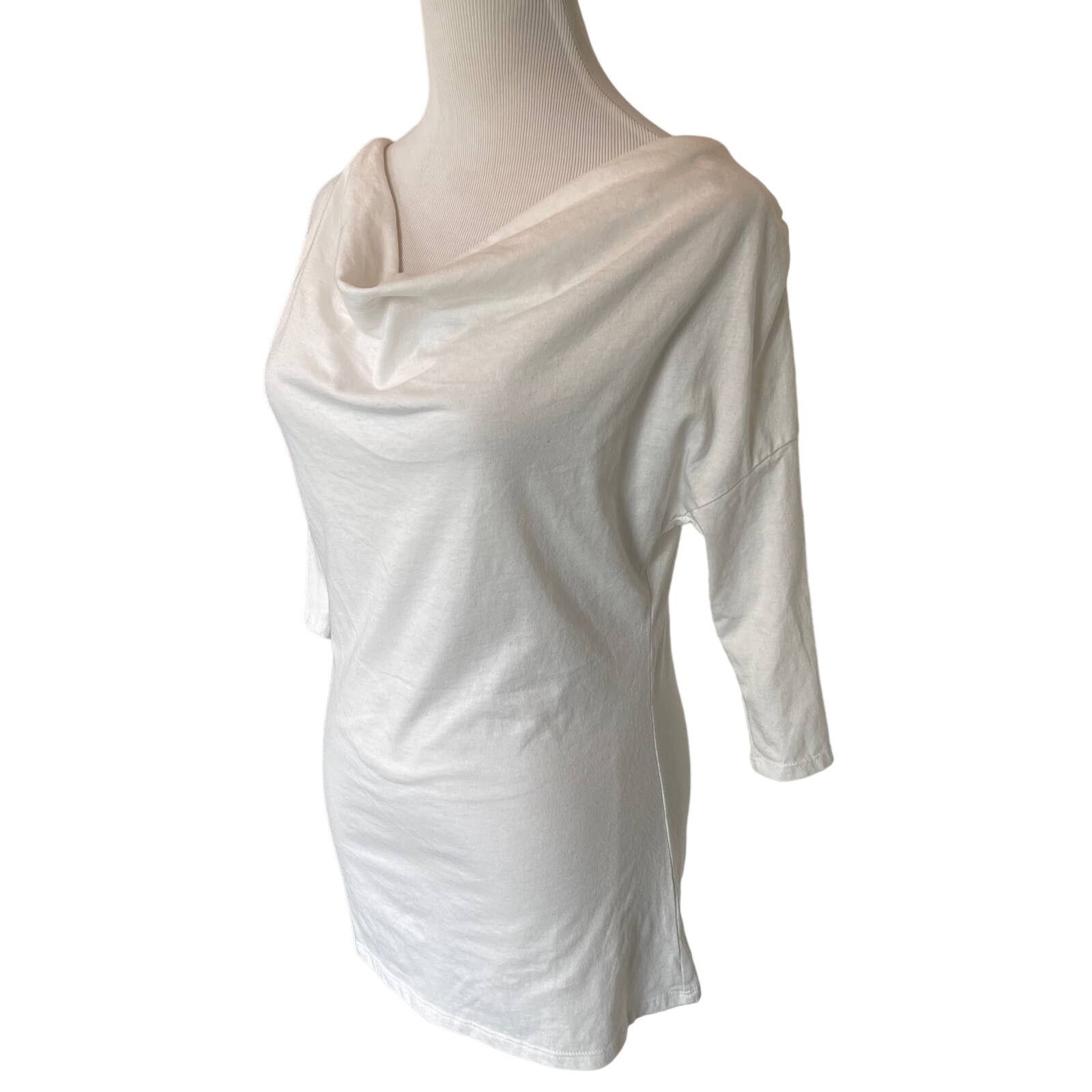 Cherokee Women's S Cherokee 3/4 Sleeve White Boatneck Cowl Blouse Top Size S / US 4 / IT 40 - 6 Thumbnail