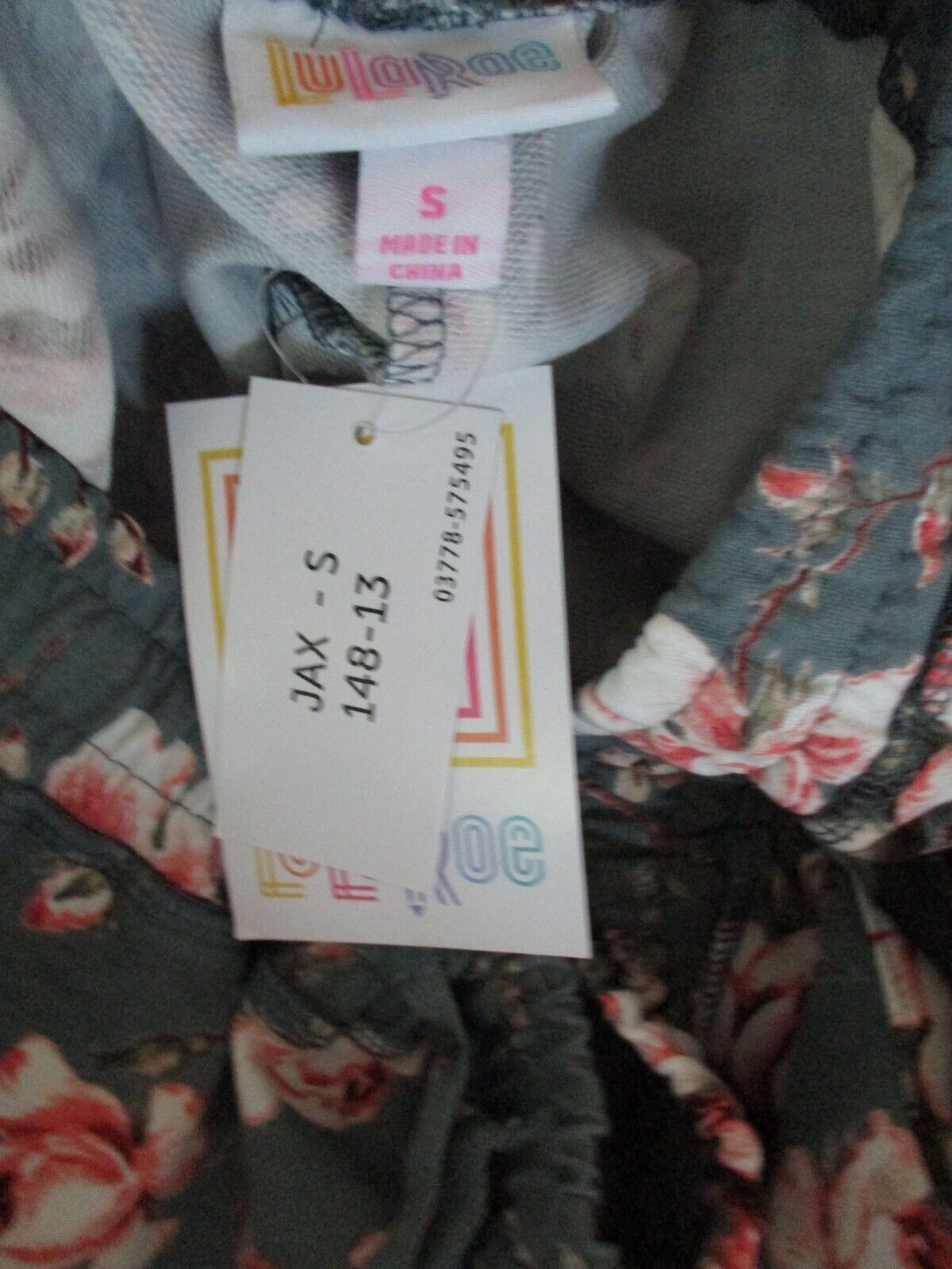 Other LuLaRoe NWT Jax (S) Slate Pink White Green Floral Joggers Size 28" / US 6 / IT 42 - 4 Thumbnail