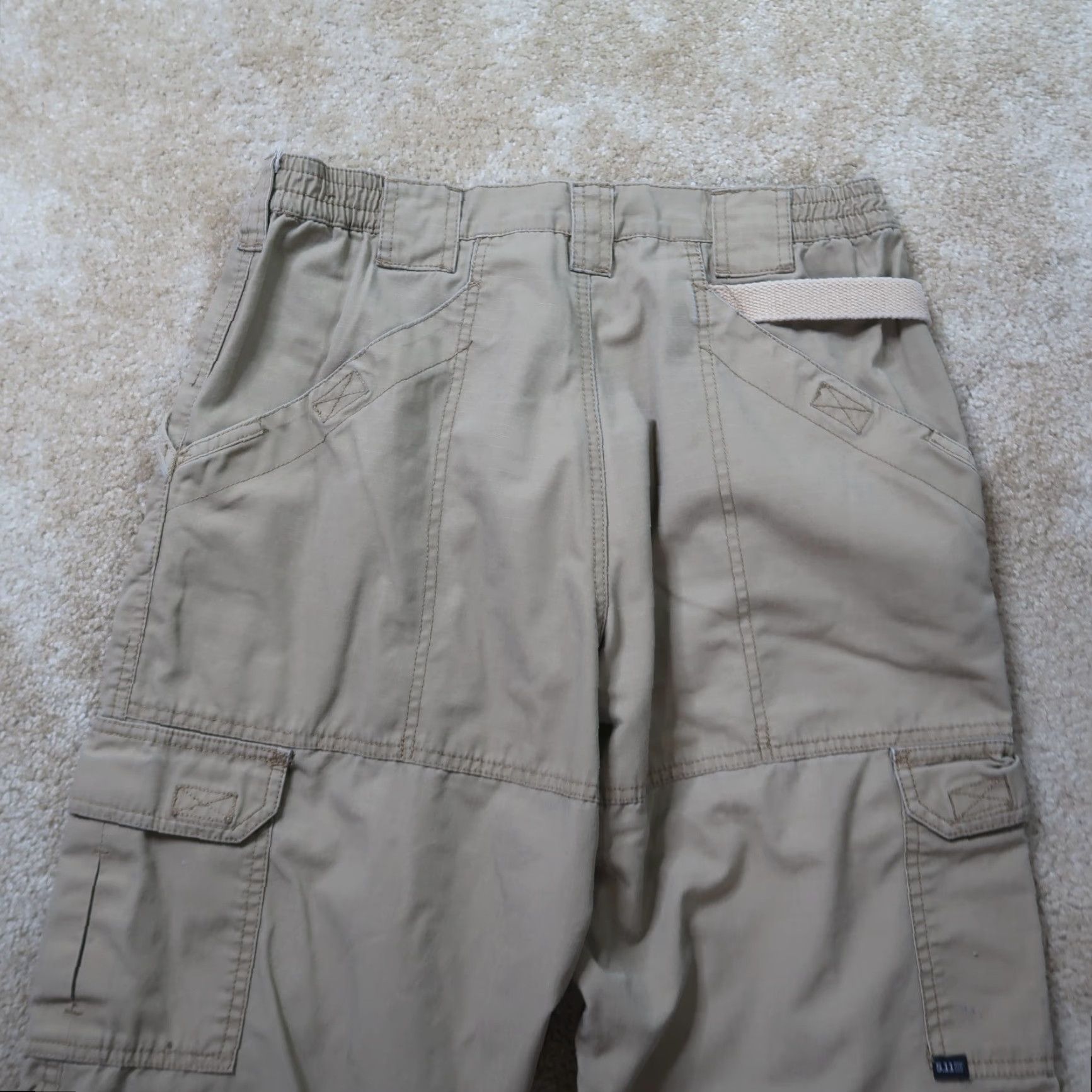 Vintage 5.11 Tactical Pants Men 32x36 Cargo Pants Distressed Beige Workwear Casual Size US 32 / EU 48 - 7 Thumbnail