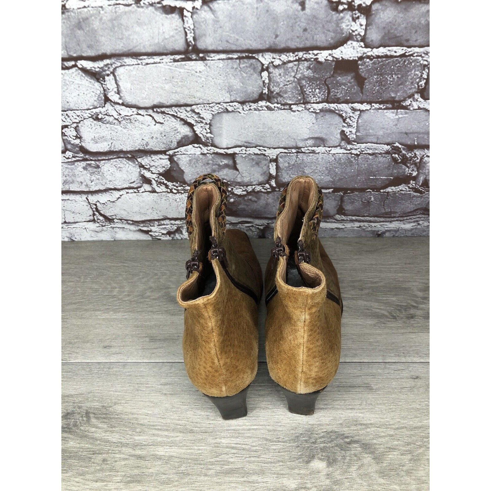 Other CHIARINI Tan Brown Green Suede Leather Double Sided Zipper H Size US 9.5 / IT 39.5 - 14 Thumbnail