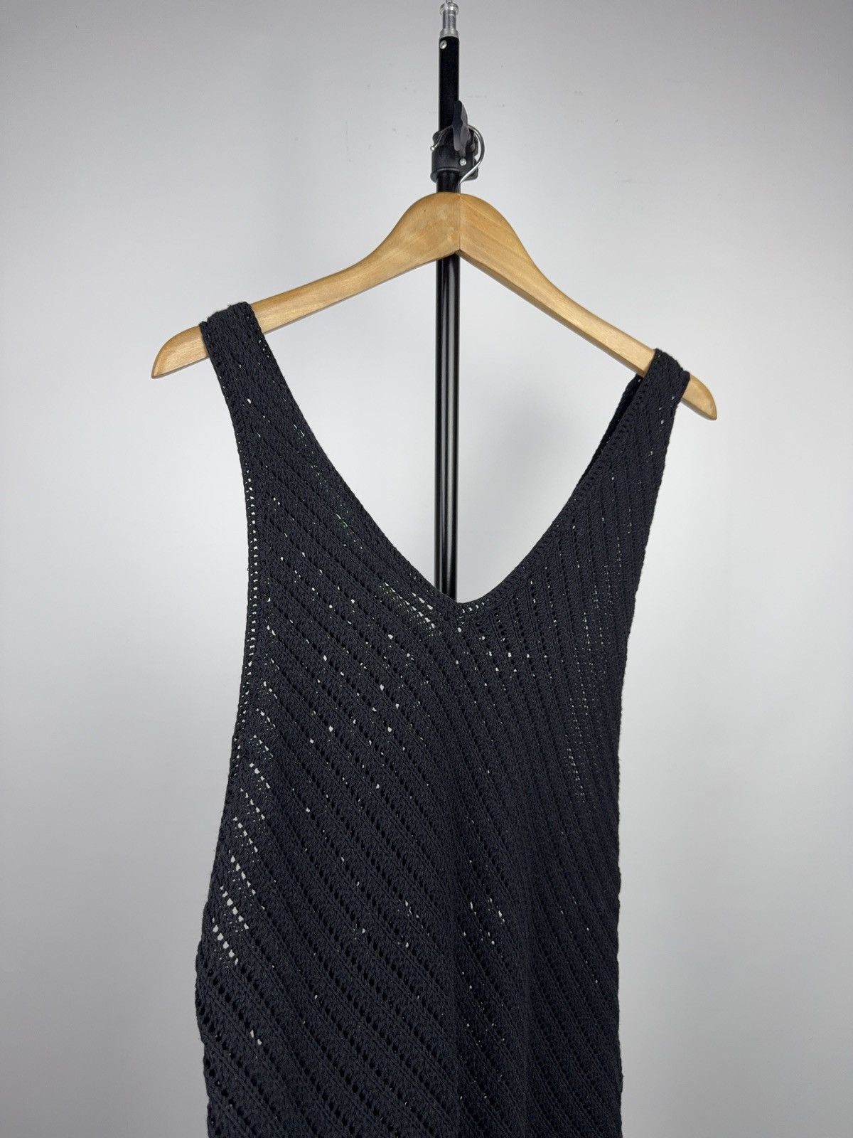Armani Exchange Armani Exchange Black Knit Crochet Asymmetric Tank Top Size S / US 4 / IT 40 - 8 Thumbnail