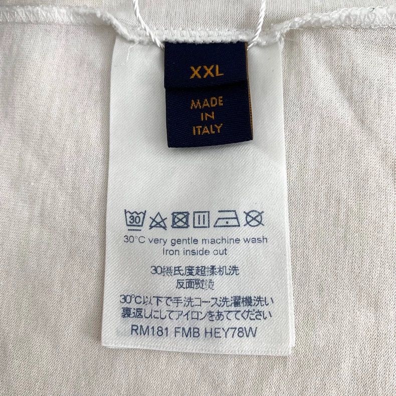 Louis Vuitton Louis Vuitton White logo monogrammed cotton crewneck short Size US XXL / EU 58 / 5 - 6 Thumbnail