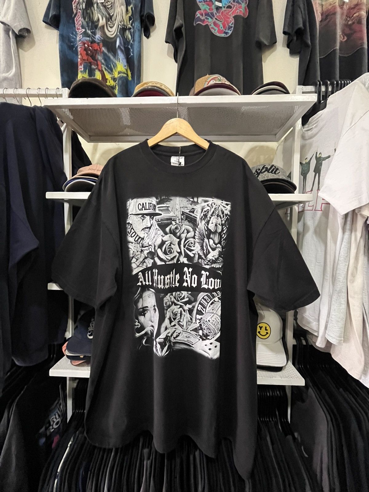 Vintage ALL Hustle No Love Chicano Art Shirt. Size US XXL / EU 58 / 5 - 1 Thumbnail